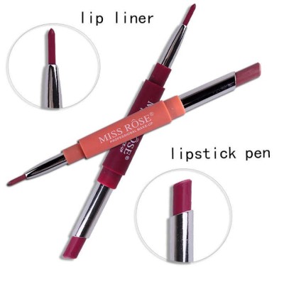 Moisturizing Organic Vegan Lipstick High Pigment 2 In 1 Matte Lipstick And Lip Liner Cosmetic Lipstick 2 In 1