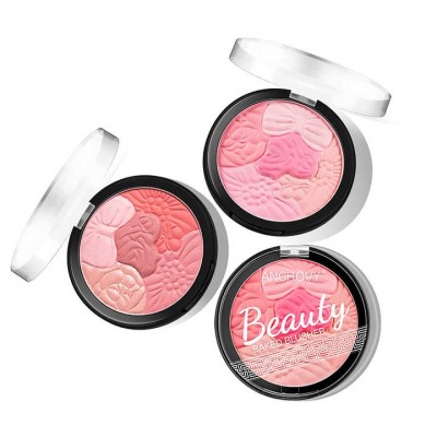 Makeup Flower Powder Blush 3D Rose Baked Baby Pink Powder Blush Vegan Makeup Pink Powder Gradient Blush Palette