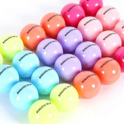 126-pzas  Organic Round Bulk Oem Lip Balm Korean Moisturizing Ball Natural Strawberry Lip Balm  Lip Balm