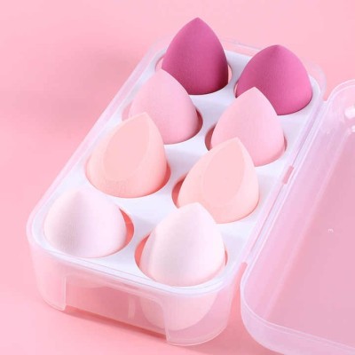 8 Pcs Latex Free Beauty Egg Blender Makeup Remover Powder Puff Sponge Water Inflated  Cosmetics Powder Puff Sponge Makeup