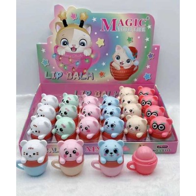 360-pzas Organic Vegan Natural Fruit Cute Kids Lip Balm Moisturizing Korean Cosmetic Rose Flower  Lovely Kids Lip Balm