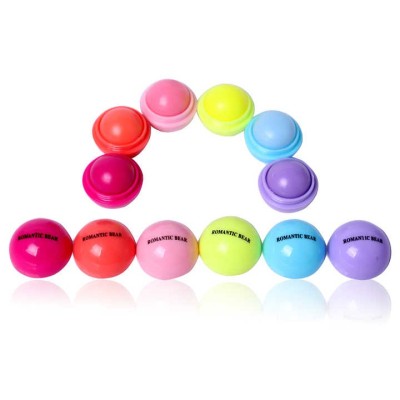 Organic Fruit Round Honey Lip Balm  Cute Natural Vegan Eco Friendly Lip Balm Round Lip Balm Ball