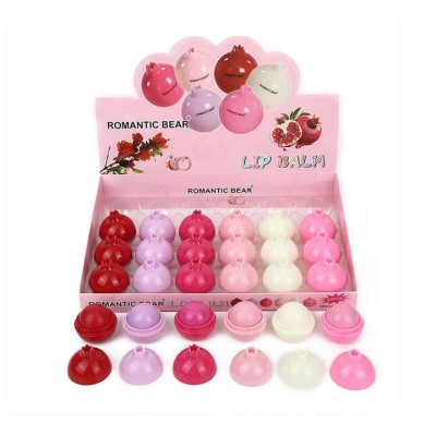 Organic 6 Color Fruit Honey Hydrating Pomegranate Lip Balm Natural Beeswax Vegan Lip Balm  For Girl Lip Care Balm