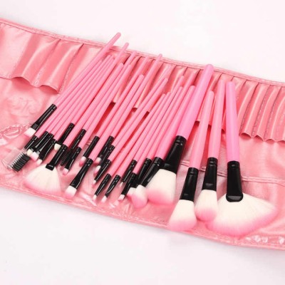 Professional Plastic Handle 24 Pcs Makeup Brush Set China  Complete Travel Pink Makeup Artist Brush Set With Bag