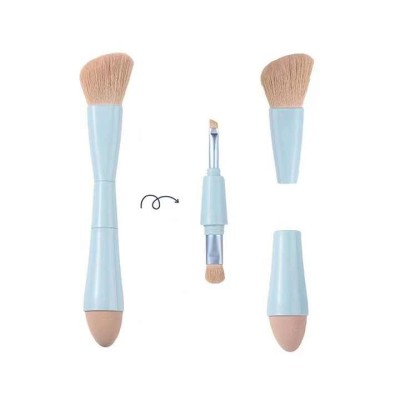 Nylon Hair Makeup Brush For Loose Powder Eye Shadow Brush Foundation Blush 4 In 1 Makeup Brush Professional