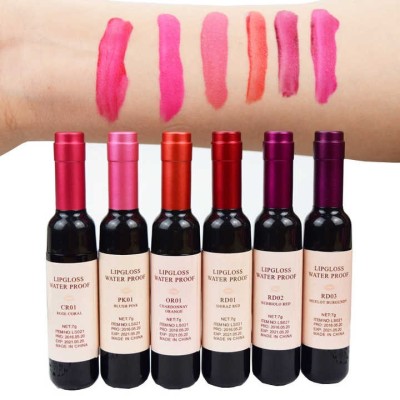 Wine Bottle Waterproof Organic Oil Base Lip Tint  Water Organic Lip And Cheek Tint Lip Gloss Rebranding