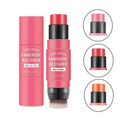 High Pigment Vegan Face Blush Cream Baby Pink Cheek Cream Makeup Blush Multi Stick On Make Up With Brush Blush Waterproof
