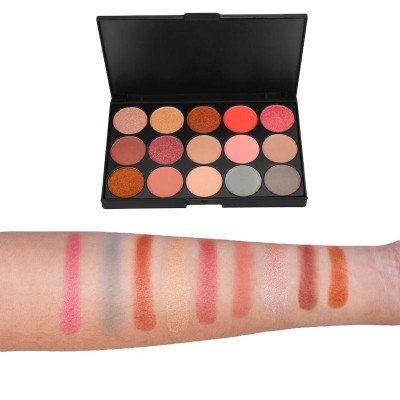 30-sets Paleta de sombras de ojos personalizadas de 15 colores de alto mate a prueba de agua