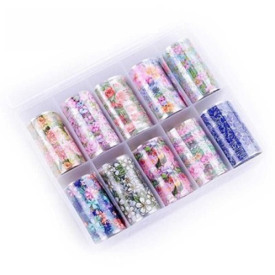 Papel Foil para Uñas (Caja 10 Rollos)