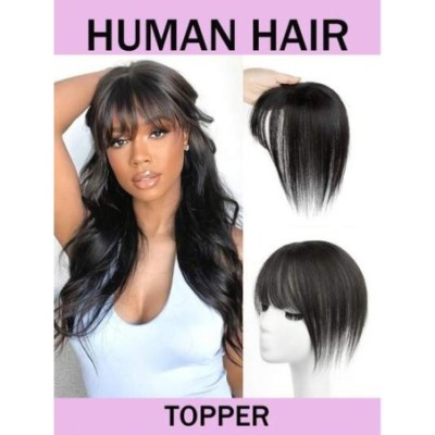 Extensiones de flequillo clip-in de cabello humano real